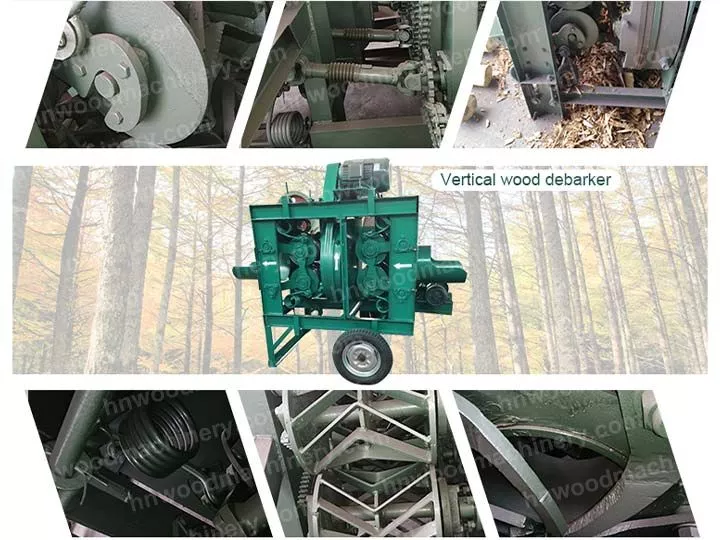 Structure of the wood skin removing machine